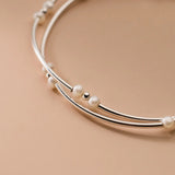 S925 Silver Pearl Beads Choker Necklace 14K Plated Wedding Gift
