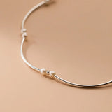 S925 Silver Pearl Beads Choker Necklace 14K Plated Wedding Gift