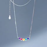 Colorful Smile Face Choker Necklace Pendant for Women