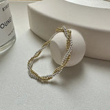 S925 Sterling Silver CONTRAST Twisted Wire Winding Rope Bracelet Retro Jewelry