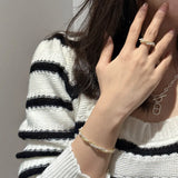 S925 Sterling Silver CONTRAST Twisted Wire Winding Rope Bracelet Retro Jewelry