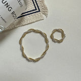 S925 Sterling Silver CONTRAST Twisted Wire Winding Rope Bracelet Retro Jewelry