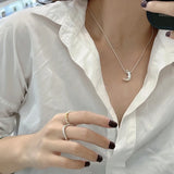 S925 Sterling Silver Moon Snake Bone Necklace