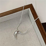 S925 Sterling Silver Moon Snake Bone Necklace