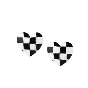 S925 Sterling Silver Heart Earrings Love Paint Baking