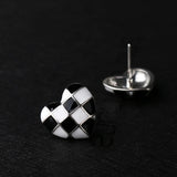 S925 Sterling Silver Heart Earrings Love Paint Baking