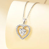 Heart Pendant Necklace, 925 Silver for Women