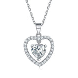 Heart Pendant Necklace, 925 Silver for Women