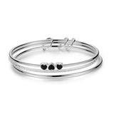 S925 Sterling Silver Heart Bangle, High Jewelry Closure, Gift