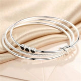 S925 Sterling Silver Heart Bangle, High Jewelry Closure, Gift