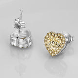 S925 Silver Heart Stud Earrings European American Ladies