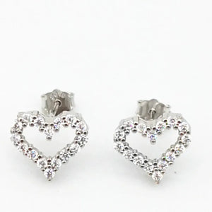 S925 Sterling Silver Hollow Heart Earrings Europe America Holiday