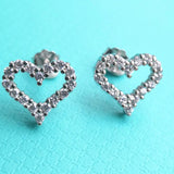 S925 Sterling Silver Hollow Heart Earrings Europe America Holiday