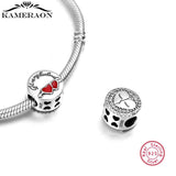 S925 Sterling Silver Heart Letter Beads for Bracelet Necklace