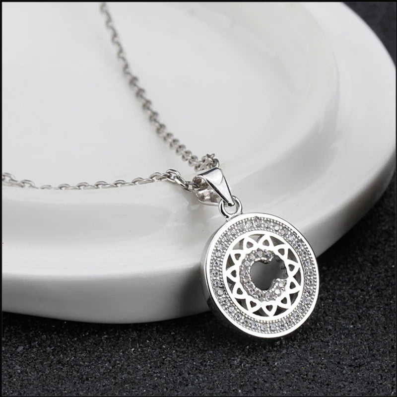 S925 Silver Letter C Necklace Zircon Clavicle Chain Gift