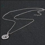 S925 Silver Letter C Necklace Zircon Clavicle Chain Gift