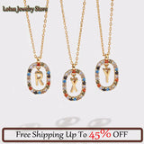 S925 Sterling Silver Letter Necklace with Zirconium Pendant