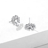 S925 Sterling Silver Glossy Life Tree Earrings
