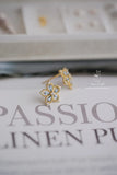 S925 Silver Zircon Flower Earrings