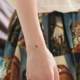 S925 Little Red Heart Bracelet Japanese Style Women's Bracelet
