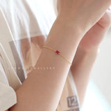 S925 Little Red Heart Bracelet Japanese Style Women's Bracelet