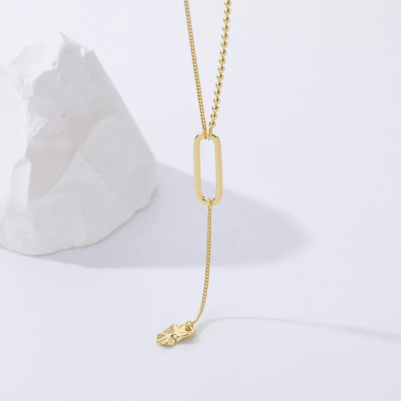S925 Sterling Silver Long Necklace For Women Sweater Chain