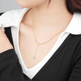 S925 Sterling Silver Long Necklace For Women Sweater Chain