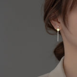 S925 Sterling Silver Long Tassel Line Dog Stud Earrings For Women Kids