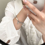 S925 Sterling Silver Love Bracelet Chain Wild Stitching Heavy Hand Jewelry