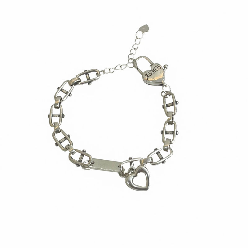 S925 Sterling Silver Love Bracelet Chain Wild Stitching Heavy Hand Jewelry