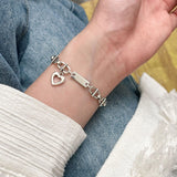 S925 Sterling Silver Love Bracelet Chain Wild Stitching Heavy Hand Jewelry