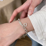 S925 Sterling Silver Love Bracelet Chain Wild Stitching Heavy Hand Jewelry