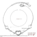 S925 Sterling Silver Love Heart Bracelet Women Engagement Wedding Jewelry