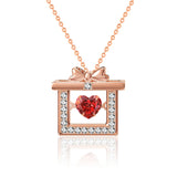 S925 Sterling Silver Zircon Necklace Heart Shape Female Clavicle Chain