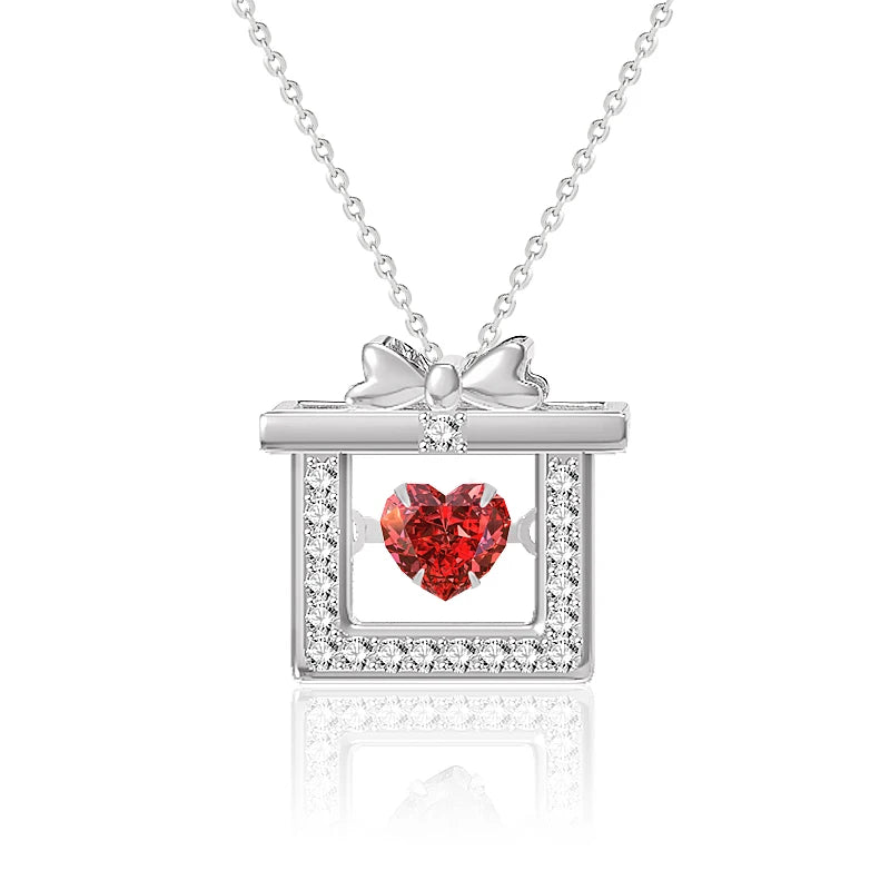 S925 Sterling Silver Zircon Necklace Heart Shape Female Clavicle Chain