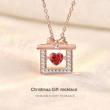 S925 Sterling Silver Zircon Necklace Heart Shape Female Clavicle Chain