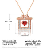 S925 Sterling Silver Zircon Necklace Heart Shape Female Clavicle Chain