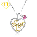 S925 Silver Love Letter Crystal Pendant Necklace for Women
