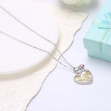 S925 Silver Love Letter Crystal Pendant Necklace for Women