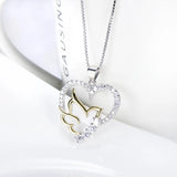 S925 Sterling Silver Love Pendant Explosion Micro-Set Necklace