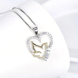 S925 Sterling Silver Love Pendant Explosion Micro-Set Necklace