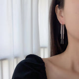 S925 Love Tassel Ear Clip High-End