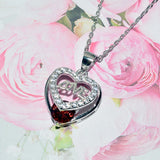 S925 Red Garnet Heart Pendant Necklace with 18'' Chain