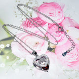 S925 Red Garnet Heart Pendant Necklace with 18'' Chain