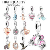 S925 Silver Bulb Pendant Charm for Bracelet Necklace Gift