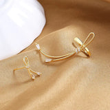 Sterling Silver Butterfly Zircon Clip Earrings for Women