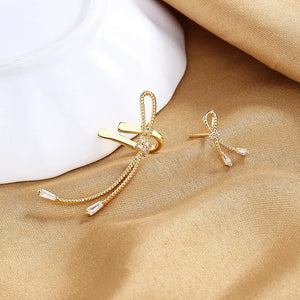 Sterling Silver Butterfly Zircon Clip Earrings for Women