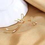 Sterling Silver Butterfly Zircon Clip Earrings for Women