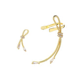 Sterling Silver Butterfly Zircon Clip Earrings for Women