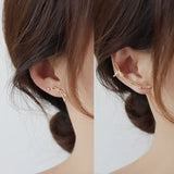 Sterling Silver Butterfly Zircon Clip Earrings for Women